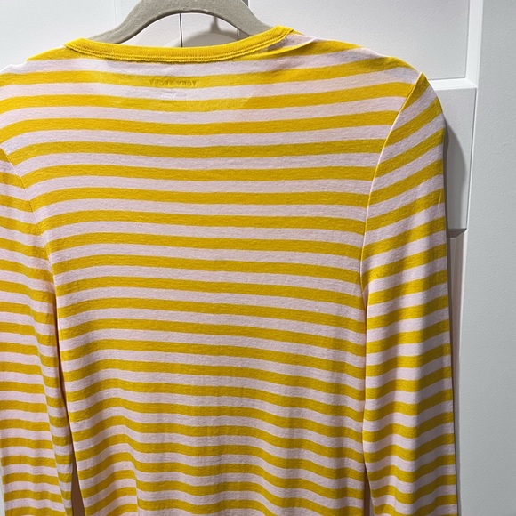 TORY SPORT PRE-LOVED AUTHENTIC YELLOW/WHITE STRIPES LONG SLEEVES COTTON T-SHIRT - Picture 9 of 14